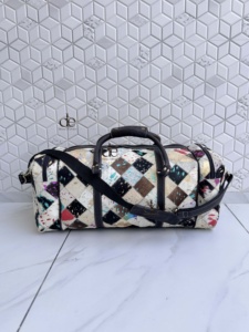 Nueva Llegada, Bolsas de Viaje de Cuero Metálico Auténtico, Diseño a Cuadros, Bolsa Hecha a Mano, Bolsa de Viaje Unisex, Multiusos, Bolsa de Lona de Gran Tamaño - Product Image 5