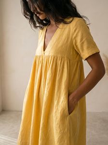 Robe midi en mousseline 100% coton imprimé floral, anti-plis, col à capuche, sans manches, coupe trapèze ample, décontractée, été/printemps, fente haute - Product Image 4