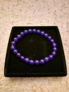 Bracelet classique en améthyste violette perlée, élastique, unisexe, cadeau, bijou tendance, pièce de déclaration de style - Product Image 3