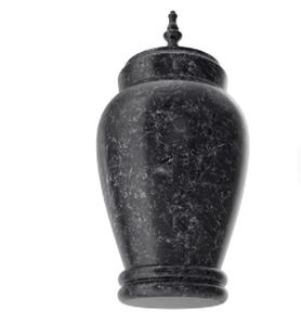 Urna Funeraria de Mármol Negro, Recuerdo Conmemorativo, Florero Decorativo Redondo, 200 Pulgadas Cúbicas, para Homenaje Funerario - Product Image 5