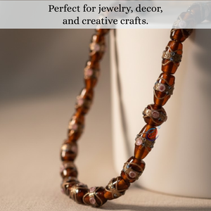 ลูกปัดแก้วสีน้ำตาลพรีเมียม EXCEL EXPORTS แบบแฮนด์เมด ขนาด 8 นิ้ว |   เค้กแต่งงานแบบผสมผสาน รูปทรงหลากหลาย ลูกปัดตกแต่ง DIY เครื่องประดับ - Product Image 4