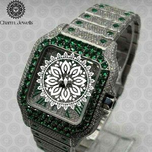 Montre de luxe Charm_Jewells en acier inoxydable, boîtier rond de 36 mm, quartz analogique, lunette sertie de diamants, mode féminine - Product Image 4