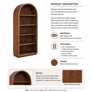 Modern Multi-functional Wooden Bookshelf for Living Room Home Office Apartment & Dining Eco-Friendly Durable Design - Product Image 4