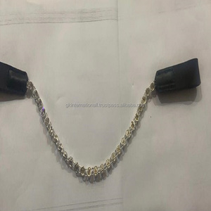 Nouveau design de pierres argentées, chaîne en métal, bracelet de sourcil de cheval avec des boucles en cuir cousues des deux côtés, toutes les tailles personnalisées - Product Image 2