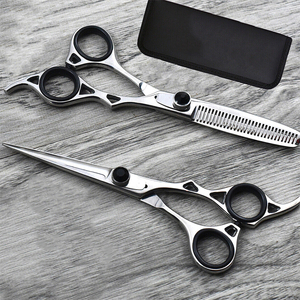 Juego de Tijeras de Peluquería Profesionales de Acero Inoxidable Personalizadas, Estuche de Cuero PU, Cuchillas Afiladas, Kit de Salón - Product Image 1