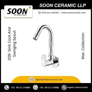 Basin Faucet 209 Sink Cock And <b>Swinging</b> Spout Stainless Steel Polished Sustainable Modern Design Wall-Mounted <b>Single</b> Handle - Product Image 2