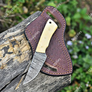 Cuchillo Skinner de Hoja Fija Recta de Acero de Damasco Extra Afilado UA Supplies para Caza, Camping y Bricolaje Multifuncional - Product Image 5