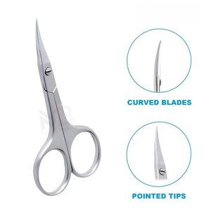 Ciseaux à cuticules en acier inoxydable de qualité supérieure, à lame courbée et pointe affûtée, pour une manucure de précision, instrument de beauté - Product Image 2