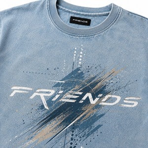 Camiseta de Estilo Denim para Hombre, Manga Corta, Cuello Redondo, Estampado de Letras, Corte Regular Informal - Product Image 4