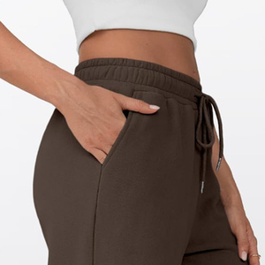 Pantalon de survêtement empilé en molleton de coton personnalisé pour femme, coupe droite, style streetwear, hiver, respirant, écologique, haute qualité - Product Image 5