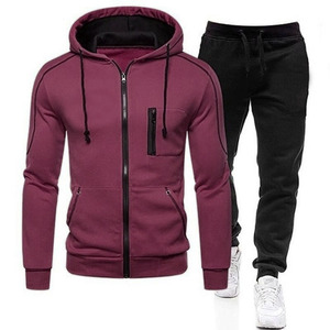 Conjuntos deportivos para hombres de élite. Incluye chaquetas con cremallera de alto contraste y pantalones deportivos ajustados en tejido suave. Tela transpirable de alto rendimiento. - Product Image 2