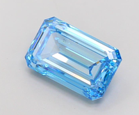 Diamante Cultivado en Laboratorio con Certificación IGI, Corte Esmeralda de 6.55 CT, Color Azul Intenso, Claridad VS1, Modelo 1 ROYAL GEMS para Joyería