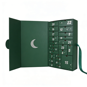 Caja de Calendario de Adviento Navideño de Cosméticos y Belleza, de Cartón, con 24 Cajones, Embalaje de Regalo, Materiales Reciclados, Grabado en Relieve, Recubrimiento UV - Product Image 3