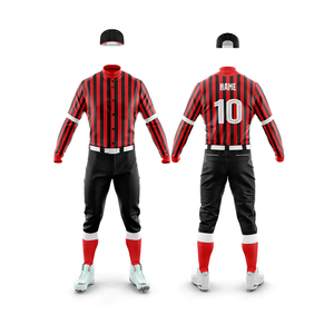 ชุดยูนิฟอร์มเบสบอลสีดำแบบยูนิเซ็กซ์ เสื้อแขนสั้นติดกระดุม กางเกงขายาว ระบายเหงื่อได้ดี ผลิตด้วยเทคนิคการพิมพ์แบบซับลิเมชั่น ผ้าโพลีเอสเตอร์ 100% - Product Image 2