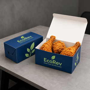 Cajas de Cartón Desechables Biodegradables y Ecológicas para Alimentos, Aptas para Comida Rápida como Pollo Frito, Papas Fritas y Hamburguesas, Personalizables - Product Image 1