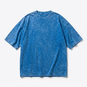 T-shirt ample surdimensionné délavé à l'acide en coton épais, style streetwear vintage - Product Image 1