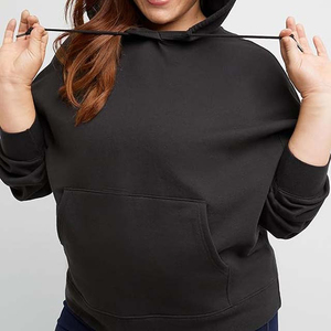 Breathable Plus Size Women's Hoodies & <b>Sweatshirts</b> From Pakistan Black Color Cotton Fleece Winter Pullover Woman Hoodies 360g - Product Image 6