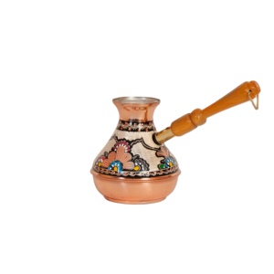 หม้อกาแฟทองแดงรูปทรงรัสเซียทำมือจากตุรกี ลายสลักแบบตุรกีเคลือบเงา เป็นมิตรกับสิ่งแวดล้อม คุณภาพสูง เหมาะสำหรับงานแต่งงาน งานเลี้ยงที่บ้าน - Product Image 1