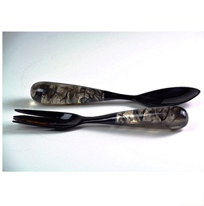 Juego de utensilios para servir ensalada hechos a mano, ecológicos, aptos para lavavajillas, utensilios para ensalada para el hogar y la cocina, hechos en India - Product Image 5