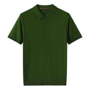 Polo en laine de haute qualité pour homme, logo personnalisé, polo court en laine fine pour homme - Product Image 5
