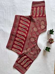 Designer Casual Wear Handcrafted Hand Block Designer Ajrakh Cotton <b>Readymade</b> Ready To Wear <b>Blouse</b> - Product Image 2