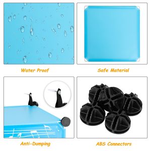 Armadio Portatile Blu a 12 Scomparti con 4 Ripiani e 2 Aste Appendiabiti, Motivo Animale, Realizzato in Plastica e Filo d'Acciaio - Product Image 5