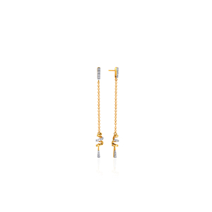 Boucles d'oreilles pendantes de luxe en or jaune 18 carats plaqué or, avec breloque spirale brillante de laboratoire, bijoux de mode pour femmes, design de créateur - Product Image 3