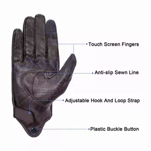 Gants de moto personnalisables de qualité professionnelle du fabricant Direct de l'usine en cuir de chèvre écran tactile Sports de plein air - Product Image 3