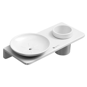 Grand porte-savon carré en verre avec support mural, accessoire de salle de bain, base en métal résistant à la rouille, plateau de rangement pour savon pour la baignoire - Product Image 1