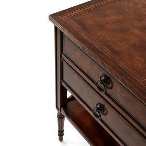 Solid Wood Nightstand with Double Drawer and Bottom Shelf, Wooden Bedside Table Storage Cabinet for Bedroom Furniture Hotel Use - Product Image 5