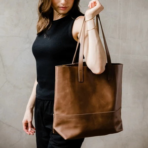 Minimalist Leather Tote Bag Office Handbag - Product Image 1