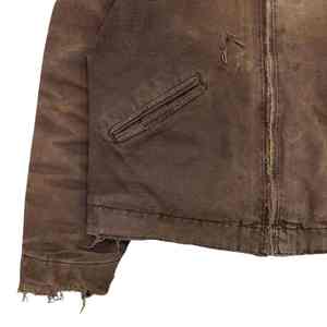 Veste en toile vintage délavée pour homme, style streetwear personnalisé, fermeture éclair, veste de travail en toile épaisse, vestes en jean pour homme - Product Image 5