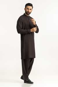 Elite Dark Brown Cotton <b>Kurta</b> <b>Men</b> Salwar Kameez Premium Fabric Wrinkle Formal Office Wear <b>Kurta</b> Set Indian & Pakistani Clothing - Product Image 5
