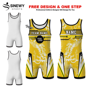 Singlet de Lucha Sublimado para Hombre, Elástico y Duradero, Transpirable, Ligero, Cómodo, Personalizable en la Parte Delantera, Spandex/Poliéster, Nuevo - Product Image 2
