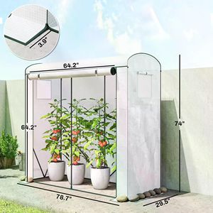 Grande Serra da Giardino Moderna Pop-up in Acciaio Zincato con Telaio in Legno/Acciaio e Materiale in PVC/Vetro per la Crescita delle Piante all'Aperto - Product Image 5