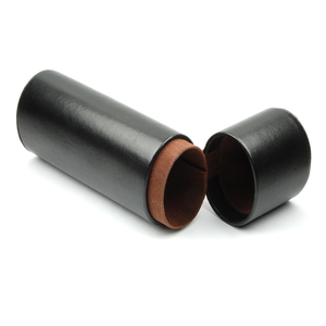 Étui à lunettes cylindrique unique en cuir PU rigide - Product Image 1