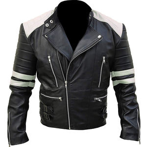 2026 Trending Premium Genuine Leather <b>Biker</b> <b>Jacket</b> for Men Customizable Front Design Waterproof & Breathable Winter Ready - Product Image 1