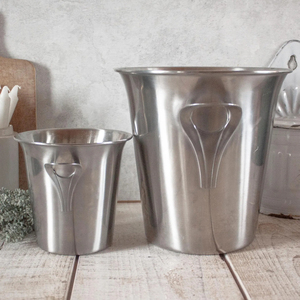 Polish Beverage Tub Metal Stainless Steel Wine Chiller Bucket Elegant Party <b>Ice</b> Bucket for Champagnes and Wines With Handles - Product Image 4