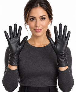 Gants de moto en cuir pour femmes, hiver, écran tactile, thermiques, doigts entiers, pour les sorties en plein air et les voyages - Product Image 3