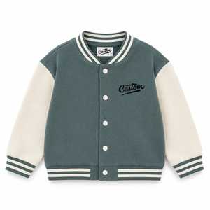 Veste universitaire personnalisée en laine/polyester unisexe, style preppy, broderie sur le devant, fermeture à boutons recouverts, respirante, coupe-vent, hiver - Product Image 2