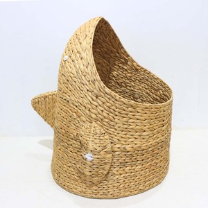 Cute Animal Shaped Natural Rattan <b>Storage</b> <b>Basket</b> With Handles For Children's <b>Toy</b> <b>Storage</b> - Product Image 3