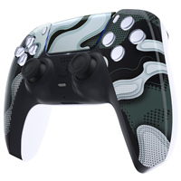 Pour coque de contrôleur PS5-Unique blanc noir Camouflage bricolage plaque frontale de remplacement et coque de pavé tactile