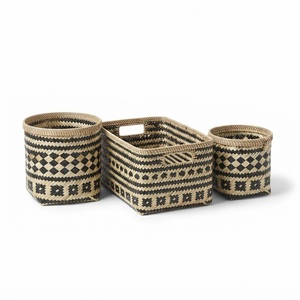 Sustainable <b>Bamboo</b> <b>Basket</b> Natural Handwoven Storage Organizer <b>Basket</b> Eco Friendly For Home Decoration Cheap Wholesale - Product Image 4