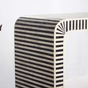 ILAHI's Bone Inlay <b>Table</b> Modern Design Agate Detailing <b>Storage</b> Portable Home Furniture - Product Image 2