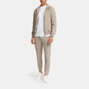 OEM Custom Plain Blank Tracksuit Men Brown Zip Up Track Jacket and Elastic Hem Sweatsuit Pants <b>Set</b> - Product Image 5
