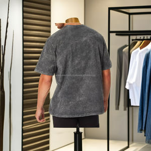 T-shirt ajusté vierge en coton/bambou/fibre 100% personnalisé t-shirts décontracté avec logo pour hommes t-shirt ajusté de marque vente en gros - Product Image 2