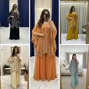 Kurta plazo เดรสปาร์ตี้เอวสูงลายดอกไม้, เดรสปาร์ตี้เอวต่ำแบบธรรมชาติสำหรับฤดูใบไม้ร่วง - Product Image 6