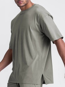 Camiseta Deportiva de Algodón para Hombre, Camisetas con Logotipo Personalizado, Color Sólido, Manga Corta, Cuello Redondo - Product Image 3