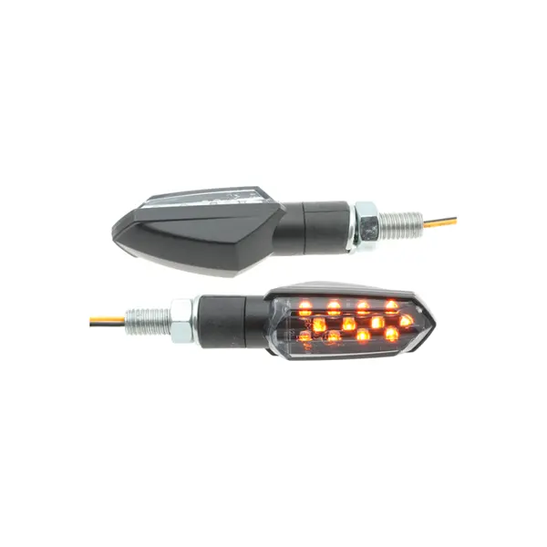 Avvolgitore universale (LED) lente trasparente Base nera indicatore luci moto indicatore moto