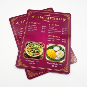 Tarjetas de Menú de PVC Laminado con Impresión Digital Personalizables para Restaurantes, Tiendas de Comida Rápida, Pizzerías, Cafeterías y Servicios de Catering - Product Image 3